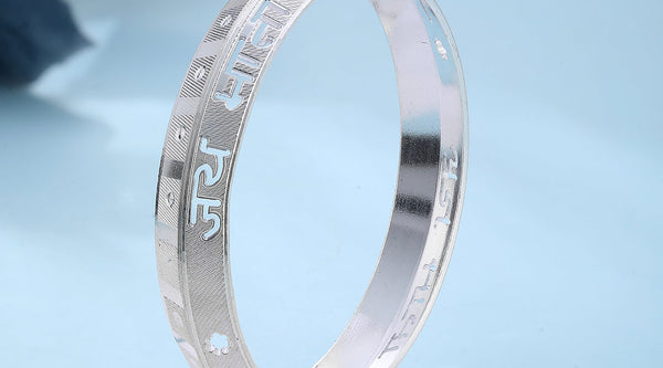 Jai Mata Di Engraving Kada – A Symbol of Devotion in 925 Pure Silver