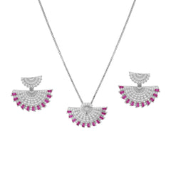 Ruby and American Brilliant Diamond Necklace | 925 Sterling Silver