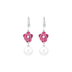Blossom Pearl Hoop Earrings | 925 Sterling Silver