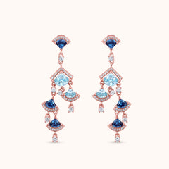 Sapphire Radiance Chandelier Earrings