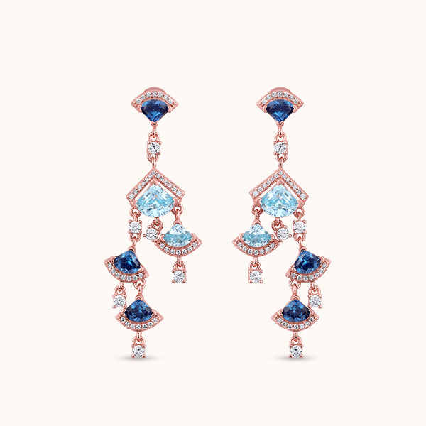 Sapphire Radiance Chandelier Earrings