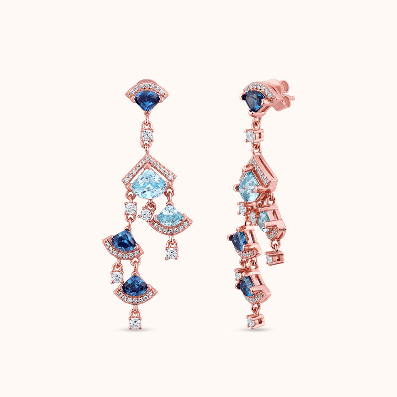 Sapphire Radiance Chandelier Earrings