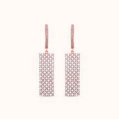 Luxe Diamond Mesh Drop Earrings