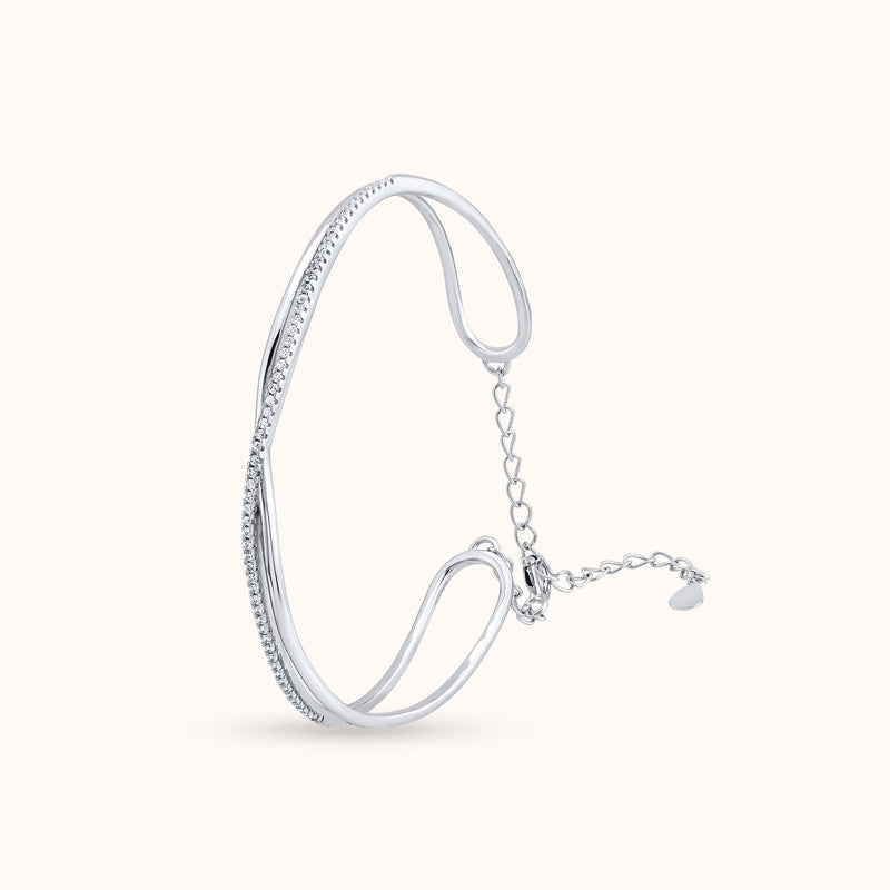 Starlit Whispers Silver Cuff