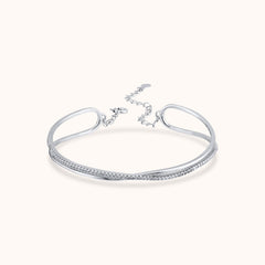 Starlit Whispers Silver Cuff