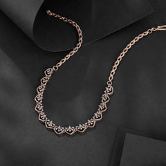 Exquisite rose gold plated 925 sterling silver necklace - Shining Silver.in