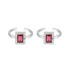 Elegant Ruby 925 Sterling Silver Toerings