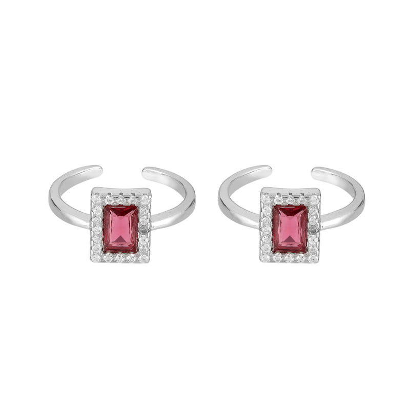Elegant Ruby 925 Sterling Silver Toerings