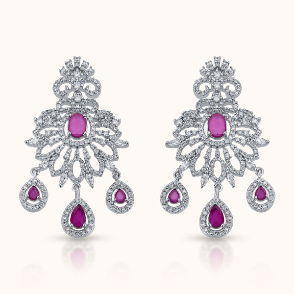 Regal Scarlet Drop Earrings