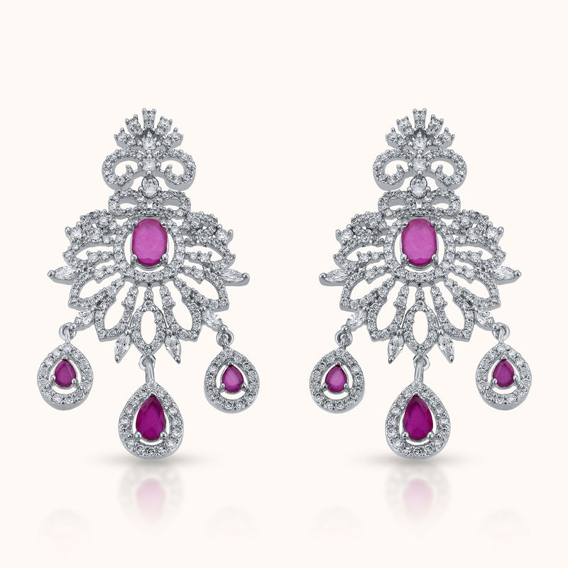 Regal Scarlet Drop Earrings