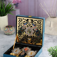 Radha Krishna Wedding Sound Box 999 Pure Silver Coin Gift
