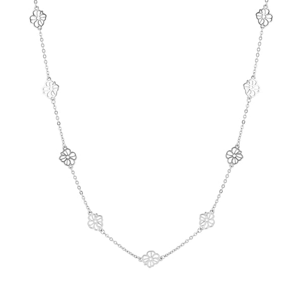 Minimal Blossom Chain Necklace- 925 Sterling Silver