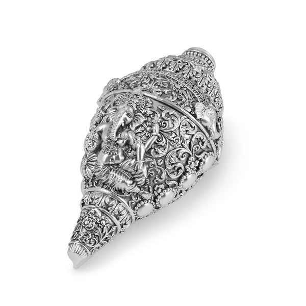 Ganesha Shankh Oxidised Finish