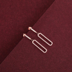 Rosegold Cz Dangling Earrings - Shining Silver.in