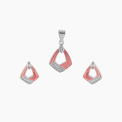 Rosegold Fusion Pandent Set - 925 Sterling Silver - Shining Silver.in