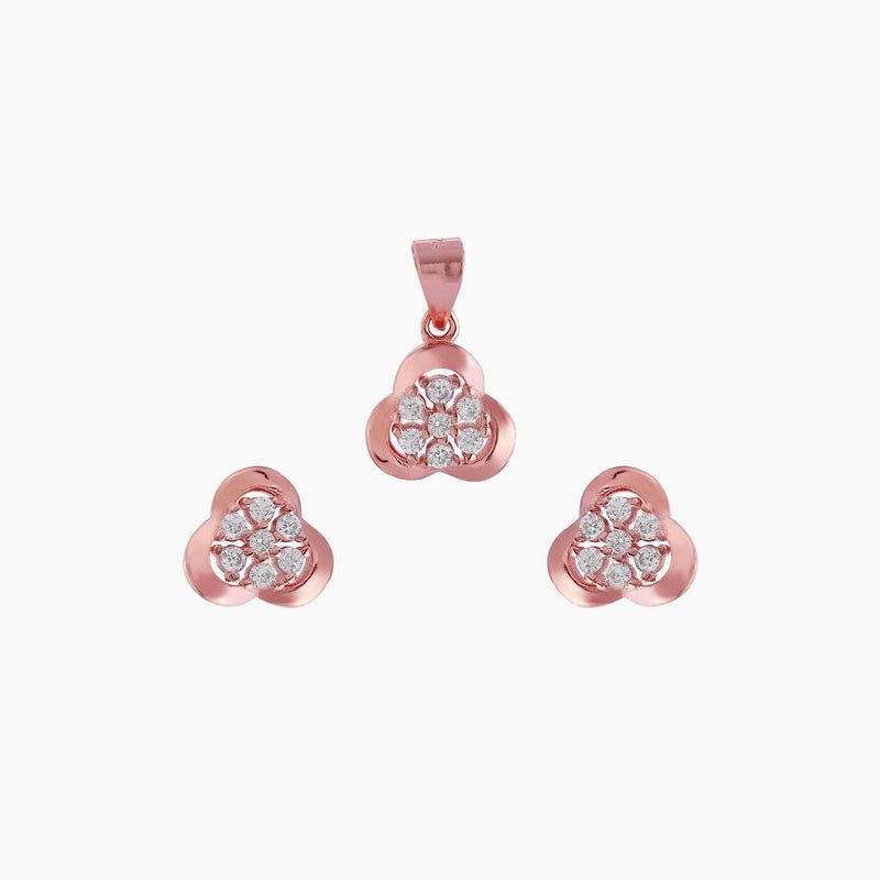 Rosegold Pandent Set - 925 Sterling Silver - Shining Silver.in
