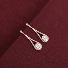 Rosegold Solitare Earrings - Shining Silver.in