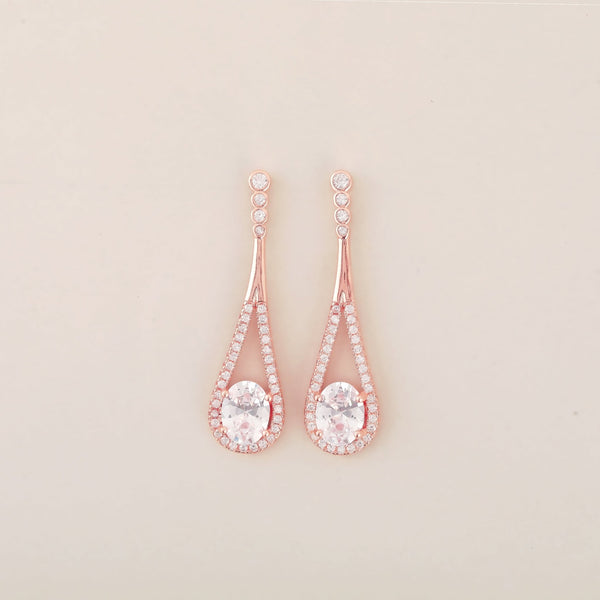 Rosegold Solitare Earrings - Shining Silver.in