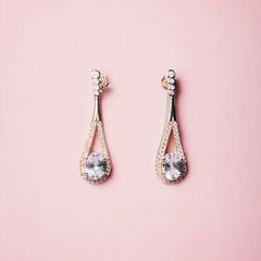 Rosegold Solitare Earrings - Shining Silver.in