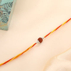 Rudraksh Rakhi - 925 Pure SILVER - Shining Silver.in