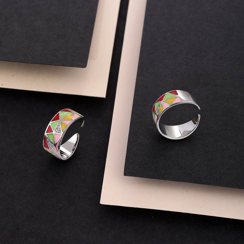 Enamel Toerings | 925 Sterling Silver