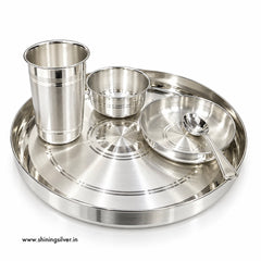 SHINING’s 925 Pure Silver Wedding Dinner Set / Silver Thali Set