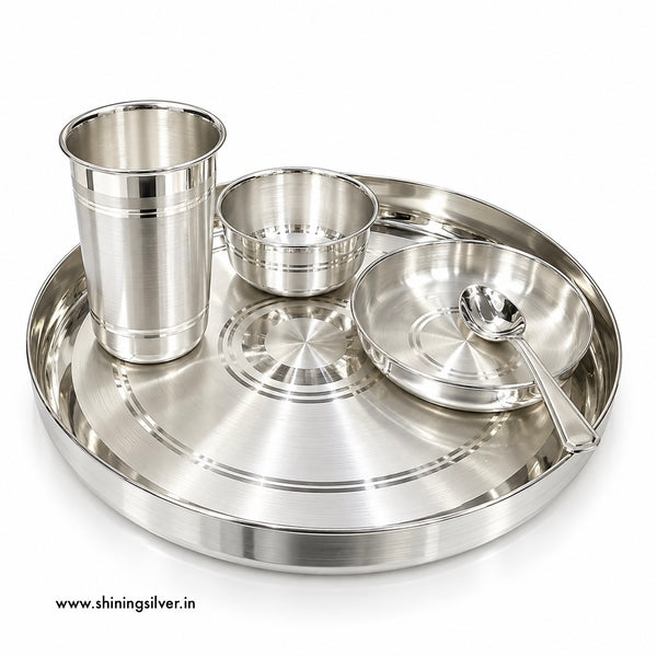 SHINING’s 925 Pure Silver Wedding Dinner Set / Silver Thali Set