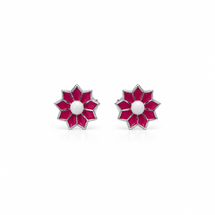 SHINING’s Daisy Stud Earrings- Red