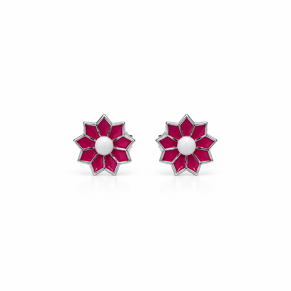 SHINING’s Daisy Stud Earrings- Red