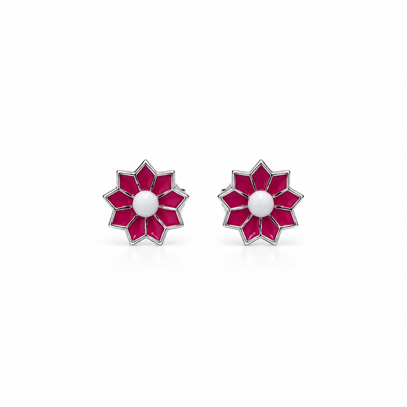 SHINING’s Daisy Stud Earrings- Red