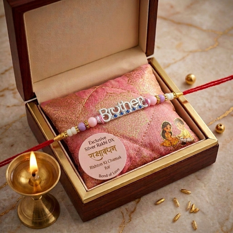 SHINING’s Pure Silver Brother Thread Rakhi