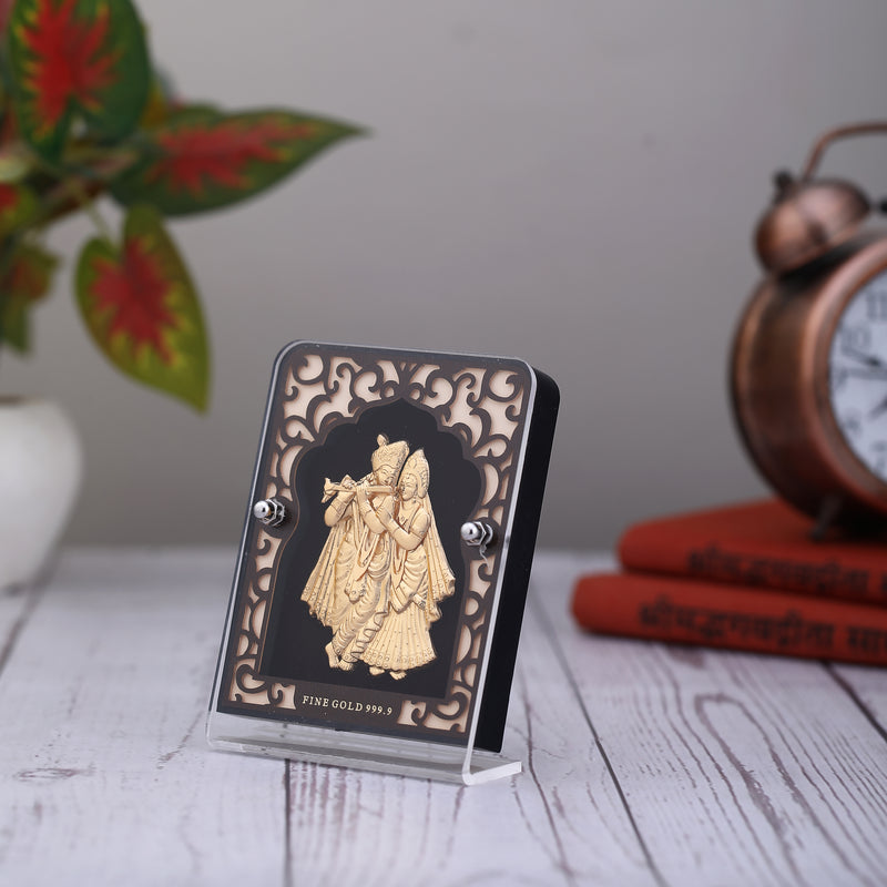 Radha-Krishna 24K Gold Display