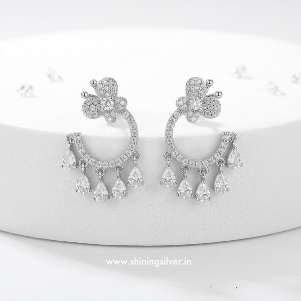Butterfly Dangler Earrings | 925 Sterling Silver | Shining Silver
