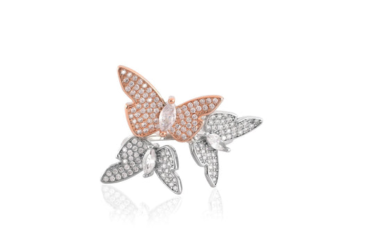 2 tone butterfly ring - Shining Silver.in