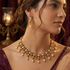SHINING’s Gold Plated South indian Necklace | 925 Pure Silver | The Gilded Chapter