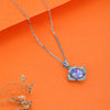 SHINING’s Aqua Blue Radient Pandent With Link Chain | 925 Sterling Silver