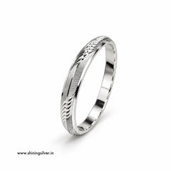 SHINING’s 925 Pure Silver Men’s Kada | Designer S Pattern | Solid Base