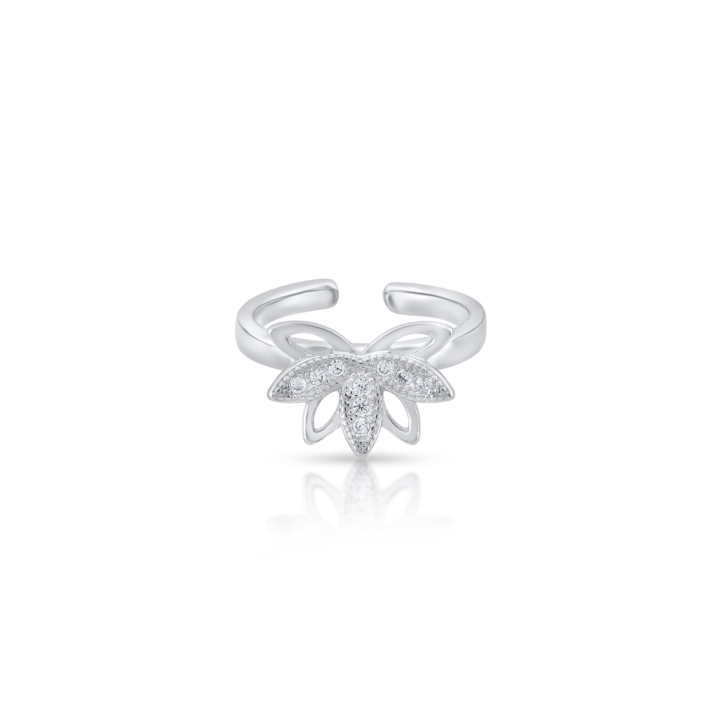 Adequate Flower Design Toerings- 925 Sterling Silver