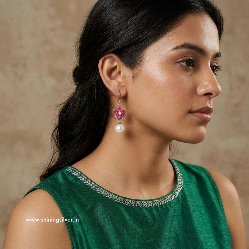SHINING’s Blossom Pearl Hoop Earrings | 925 Sterling Silver