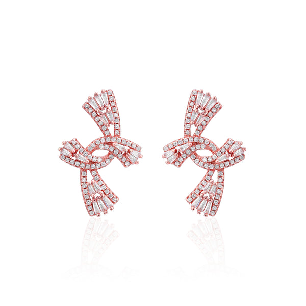 Exclusive Designer Earrings - 925 Rosegold Plated Silver