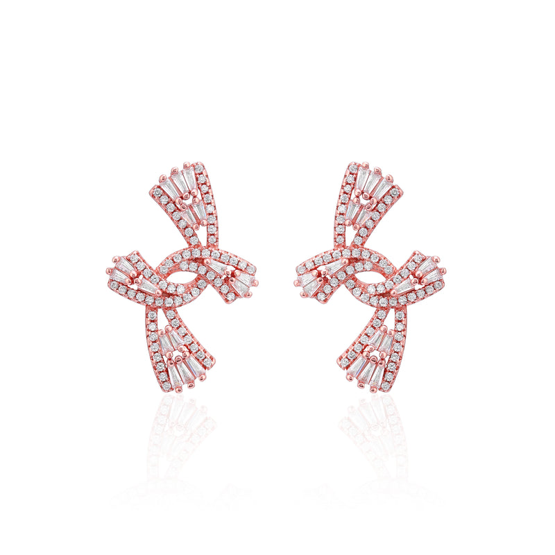 Exclusive Designer Earrings - 925 Rosegold Plated Silver