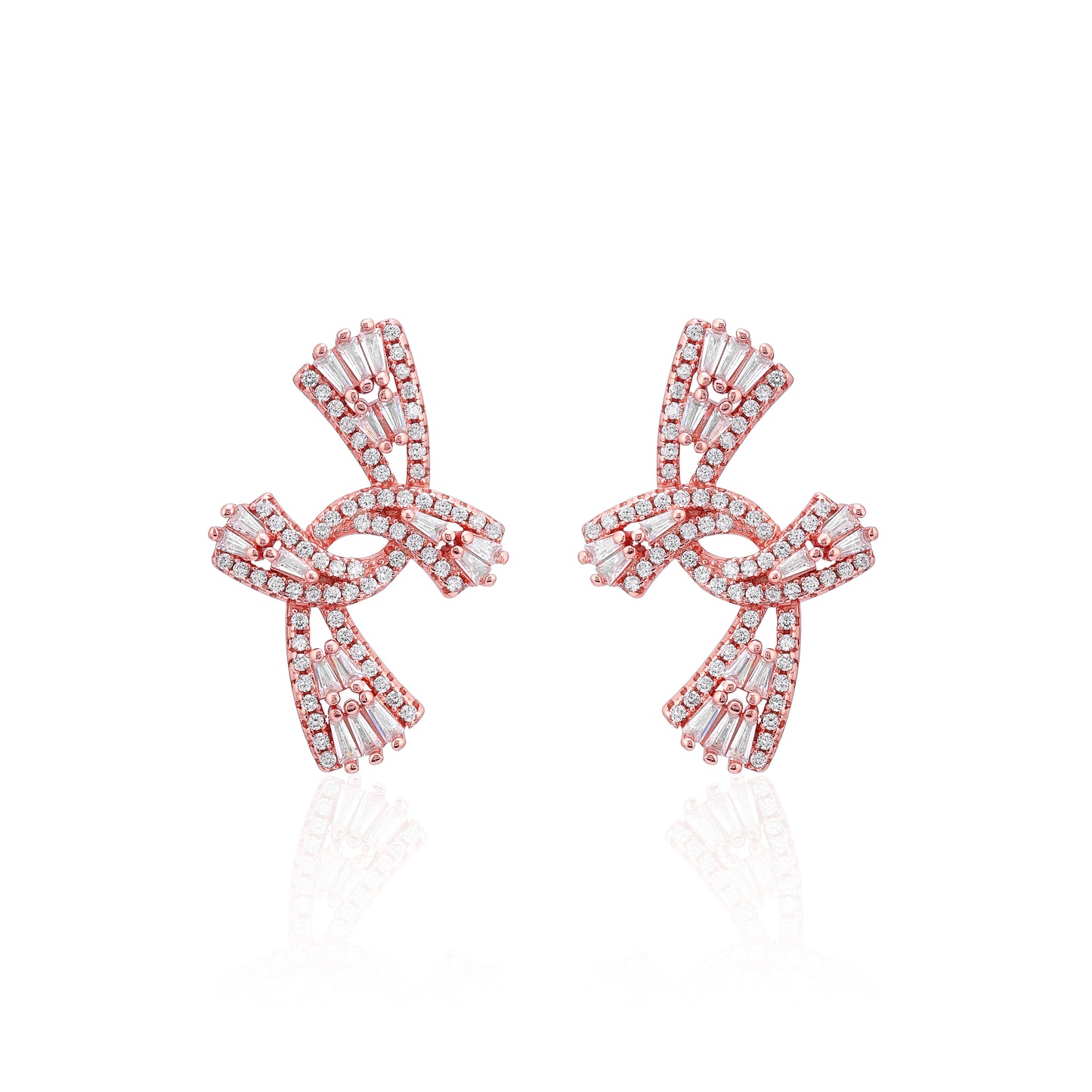 Exclusive Designer Earrings - 925 Rosegold Plated Silver