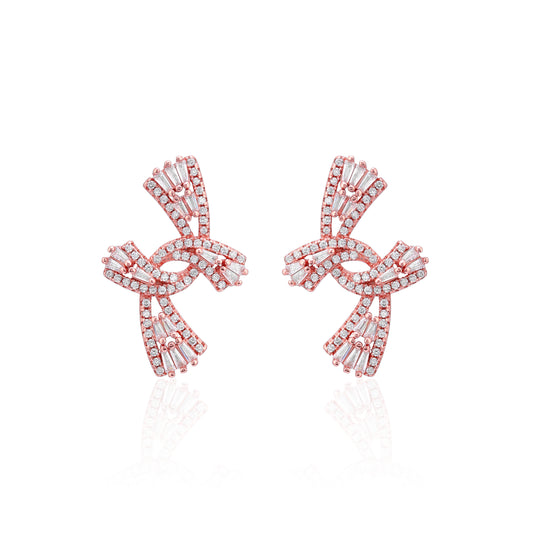 Exclusive Designer Earrings - 925 Rosegold Plated Silver