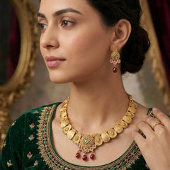 SHINING’s Antique Necklace In Gold Made with Silver | 925 Pure Silver | The Gilded Chapter
