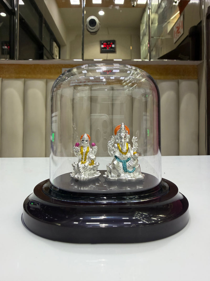 SHINING’s Ganesh-Lakshmi Silver Idol | 999 Pure Silver