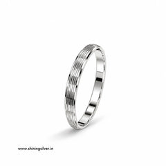 SHINING’s 925 Silver Kada for Men’s | Multi-Line Classic Design