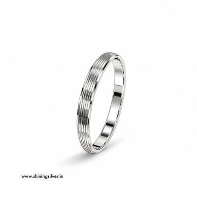 SHINING’s 925 Silver Kada for Men’s | Multi-Line Classic Design