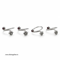 SHINING’s 925 Pure Silver Flower & Garnet Bichiya