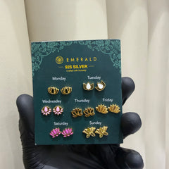 SHINING’s 7 Earrings set | Gold Plated | 925 Sterling Silver