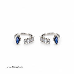 SHINING’s 925 Sterling Silver Blue Stone Open-Top Toe Rings